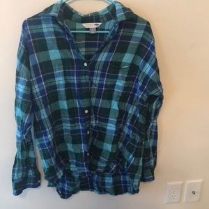 Blue green flannel